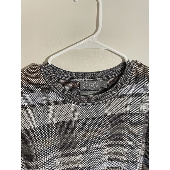 Talbots Men’s 100% Pima Cotton Long Sleeve Sweater Gray Tan Size L - Picture 2 of 8